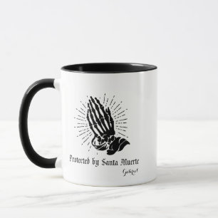 Skyddad av Santa Muerte Personlig Namn Mugg