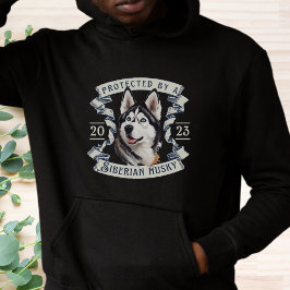 Skyddad av Siberian husky Hoodie