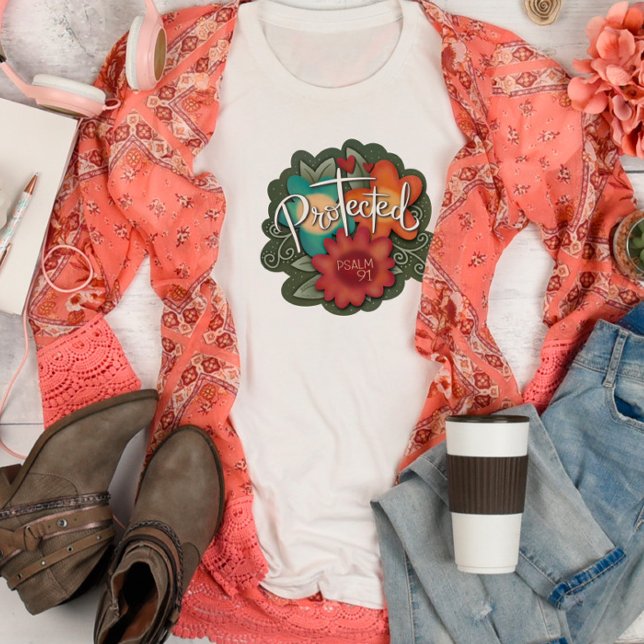 Skyddad fet Blommigt Söt Inspiritivity T-Shirt (Skapare uppladdad)