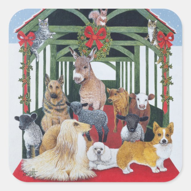 Skyddad Fyrkantigt Klistermärke (Framsida)