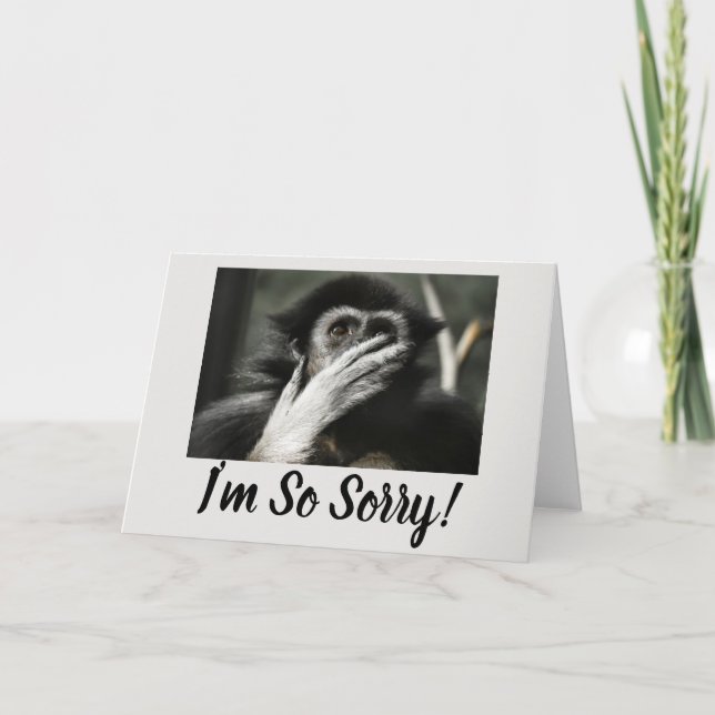 SKYDDAD MONKEY, ÖVERPRISE GREETING CARD KORT (Framsida)