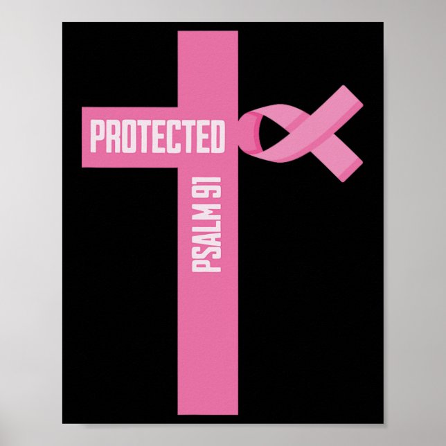 Skyddad Psalm 91 Christian 91st Psalm Bible Brea Poster (Framsidan)