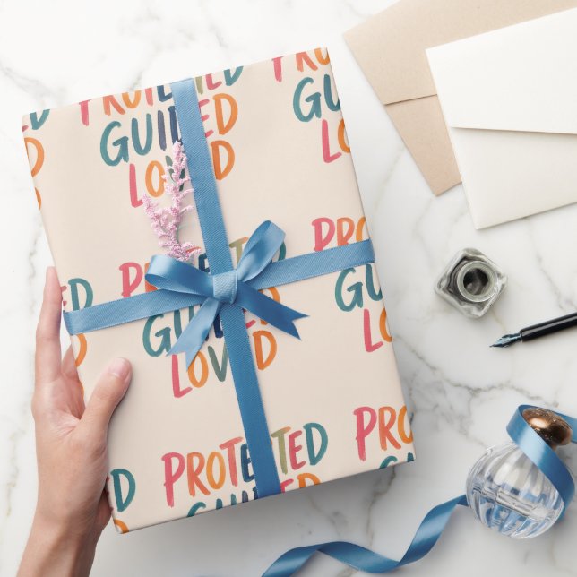 Skyddad Vägledd Älskad Positiv Bekräftelse Omslag Presentpapper (Gifting)