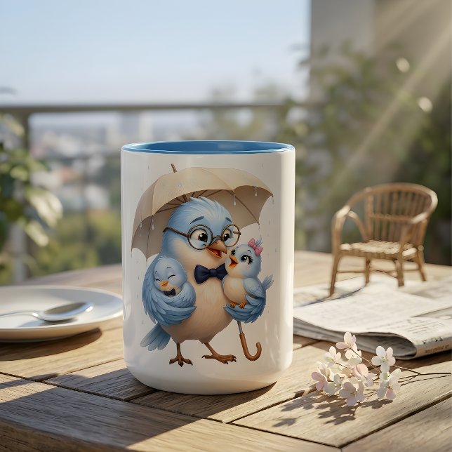 Skyddande Fader Fågel Kaffe Mugg  (Skapare uppladdad)