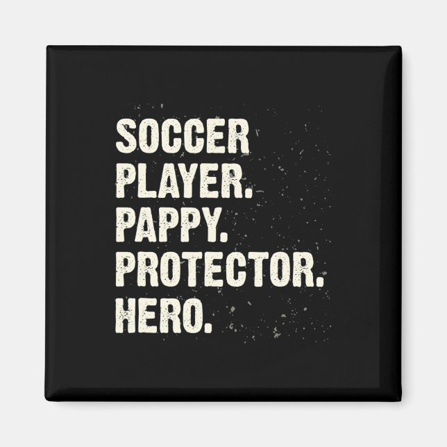 Skyddande Hjälte Fotbollsspelare Pappy Fotbollsent Magnet (Framsidan)