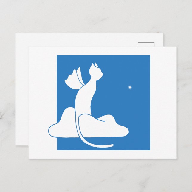 Skyddande katt vykort (Fram/baksida)