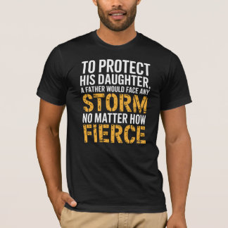 Skyddande Pappa Far Dotter Present T-Shirt
