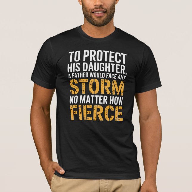 Skyddande Pappa Far Dotter Present T-Shirt (Framsida)