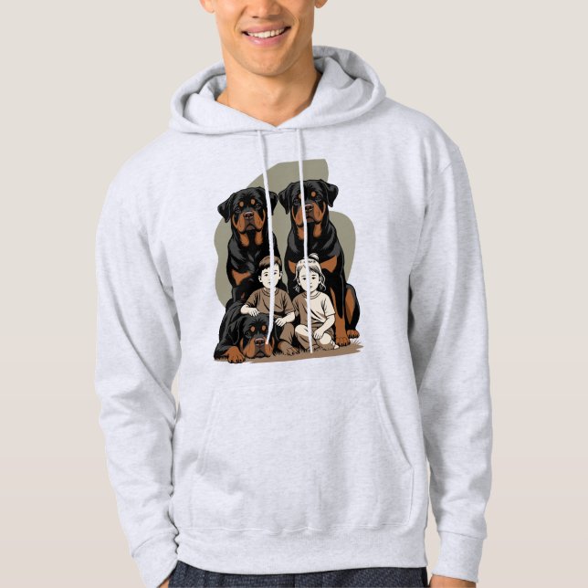 skyddande vakthund, rottweiler hoodie (Framsida)