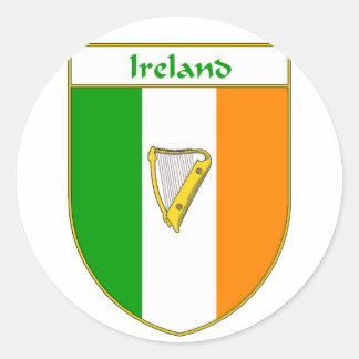 Skyddar den irländska flagga för den Irland harpan Runt Klistermärke