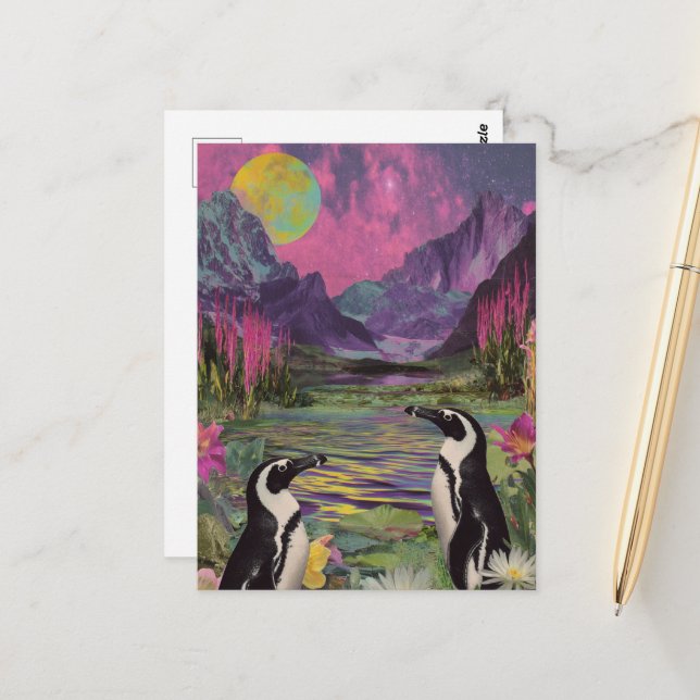 Skyddar Surreal Mixed Media Vykort (Fram/Back In Situ)