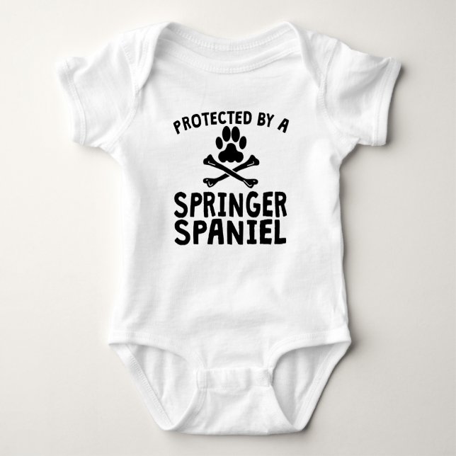 Skyddat av en SpringerSpaniel Tee (Framsida)