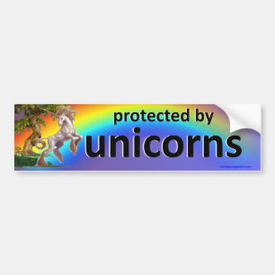 skyddat av unicorns bildekal
