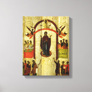 Skyddet av den Theotokos rysssymbolen Canvastryck