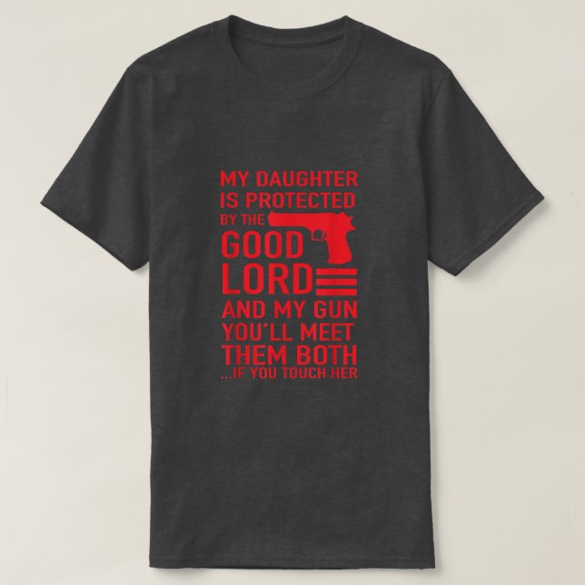 SKYDDET DADDY Funny Pappa i Girl Tee  (Design framsida)