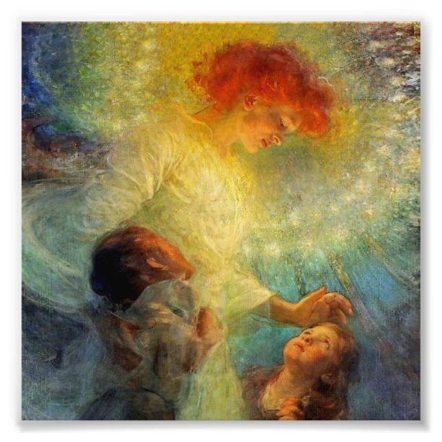 “Skyddsängel” av Franz Dvorak Fototryck (Framsidan)