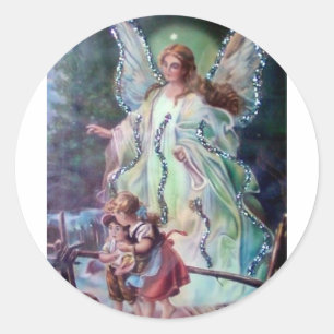SKYDDSÄNGEL C. 1900 RUNT KLISTERMÄRKE