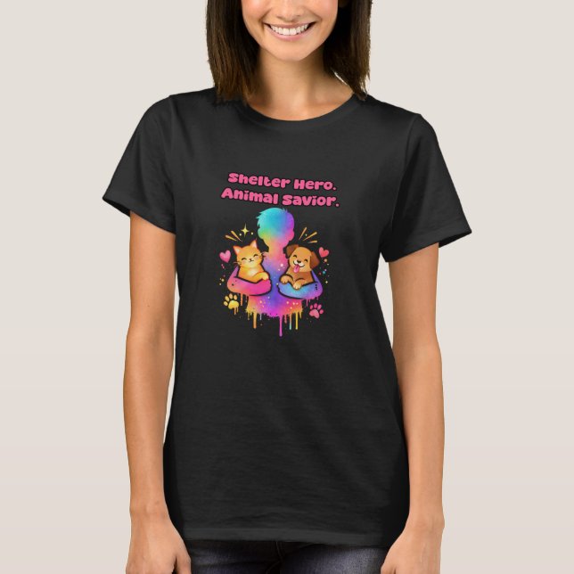 Skyddsängel för djur Räddare Design T Shirt (Framsida)