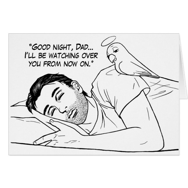 Skyddsängel för pappa hälsningskort (Framsidan Horizontal)