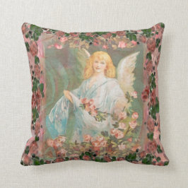 Skyddsängel med rosa ros kudde