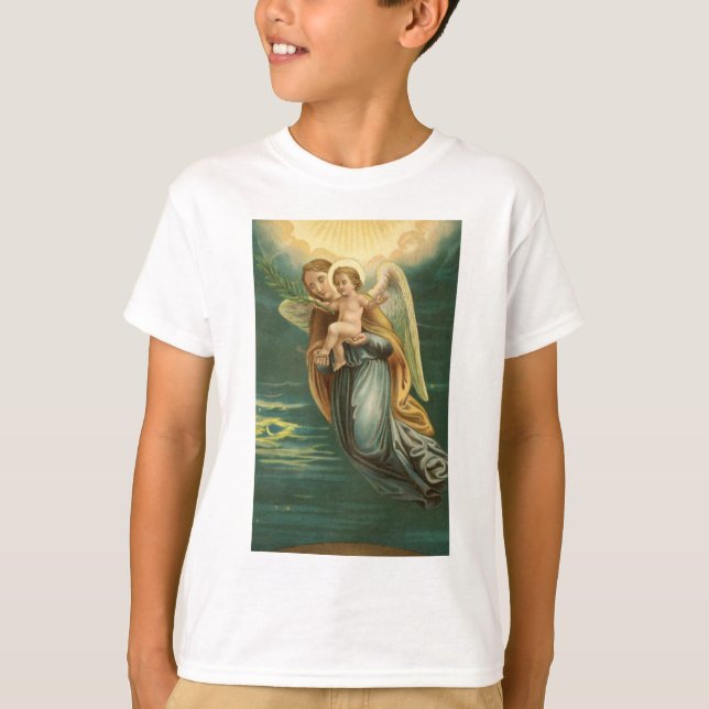 Skyddsängel och baby Jesus Tee (Framsida)