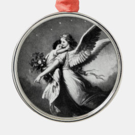 Skyddsängel på natten julgransprydnad metall