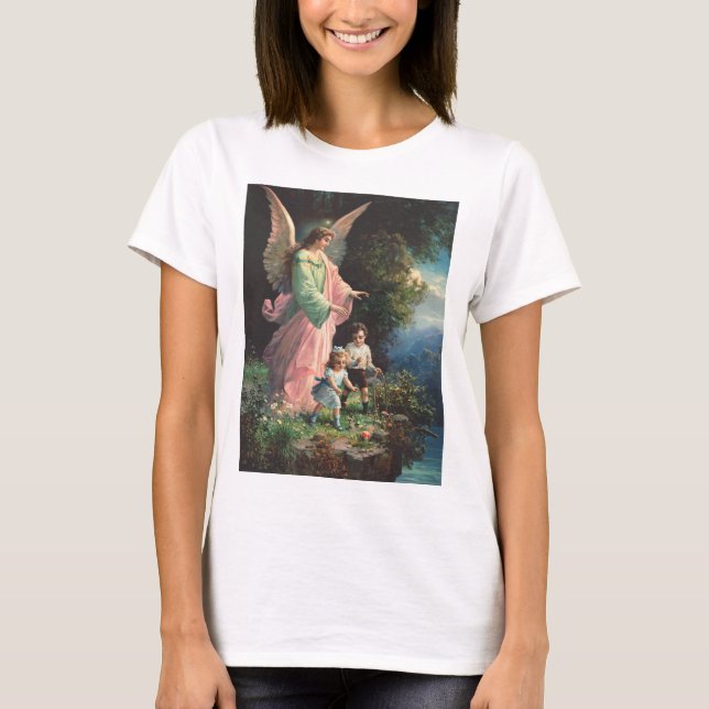 Skyddsängel som skyddar barn nära en avsats t shirt (Framsida)