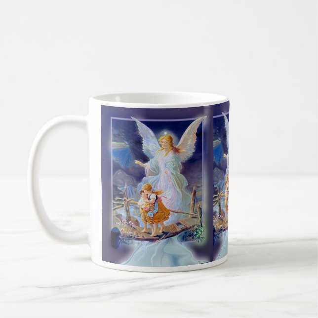 Skyddsängeln barn och överbryggar kaffemugg (Vänster)