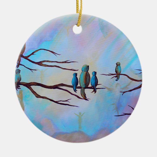 Skyddsängelprydnad Julgransprydnad Keramik (Framsidan)