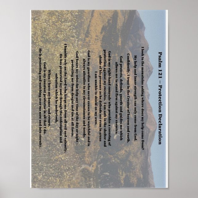 Skyddsdeklaration för Psalm 121 Poster (Framsidan)
