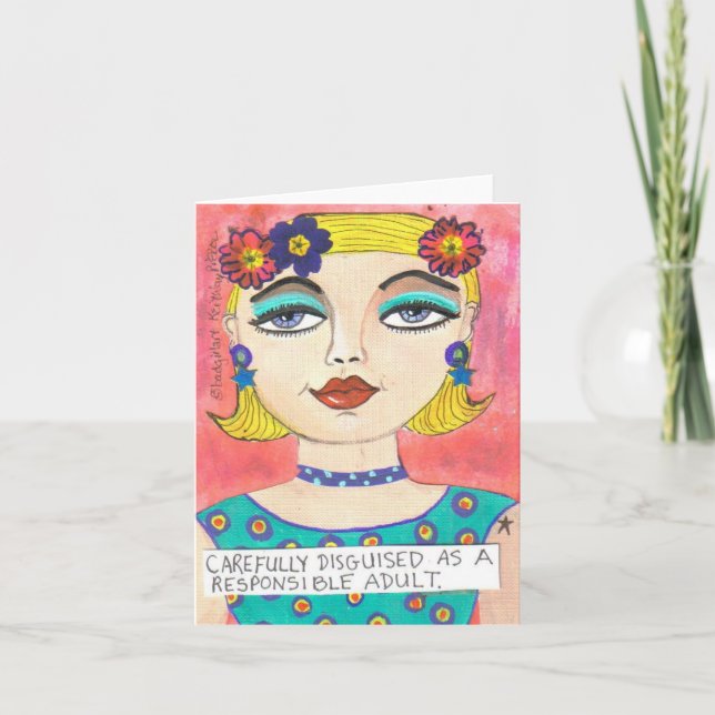 SKYDDSDISGUISERAD SOM EN ANSVARIG VUXEN KORT (Framsida)