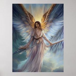 Skyddsgel i ljusblå vattenfärg poster