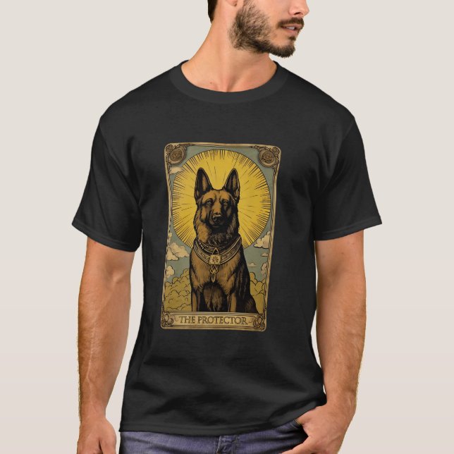 Skyddshéherde Tarot Card Halloween T Shirt (Framsida)