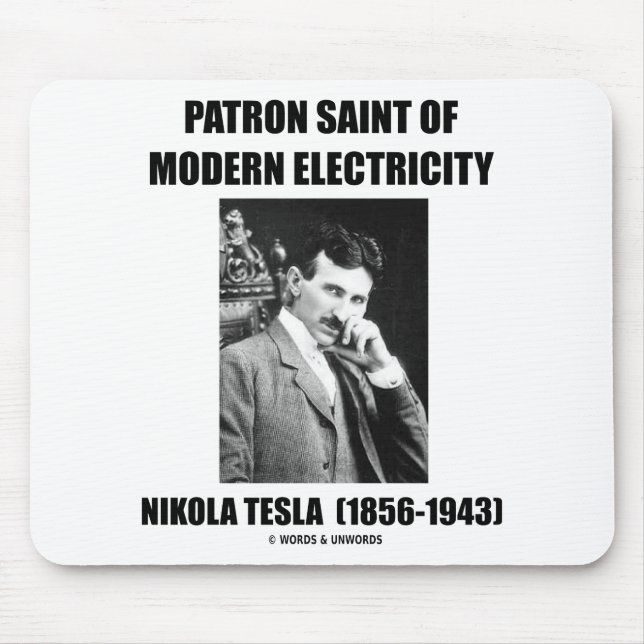 Skyddshelgon av modern elektricitet (Nikola Tesla) Musmatta (Framsidan)