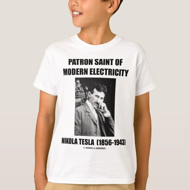 Skyddshelgon av modern elektricitet (Nikola Tesla) Tee (Framsida)