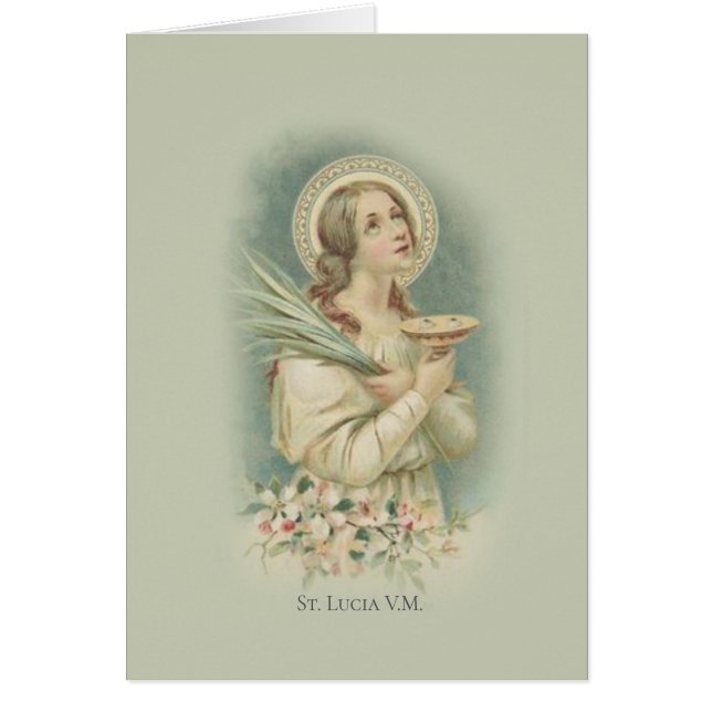 Skyddshelgon för St. Lucy Lucia av ögaBlindness OBS Kort (Framsidan)