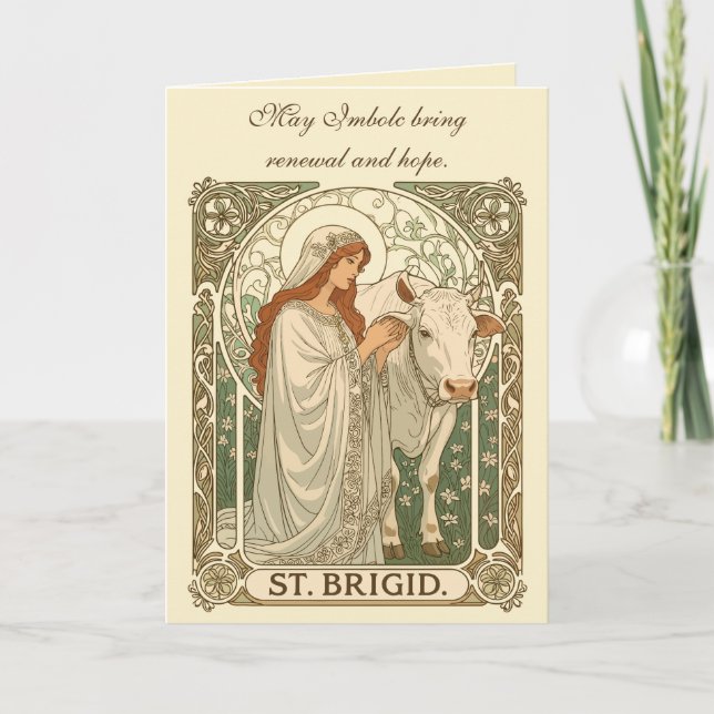 Skyddshelgonet för mejeriarbetare St Brigid Kort (Framsida)