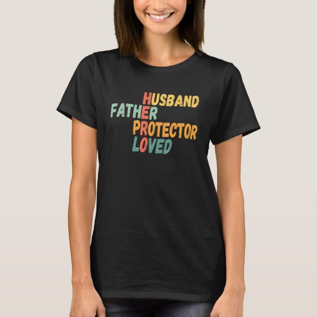 Skyddspersonen i manar Fars dag vid Make, Far, äls T Shirt (Framsida)