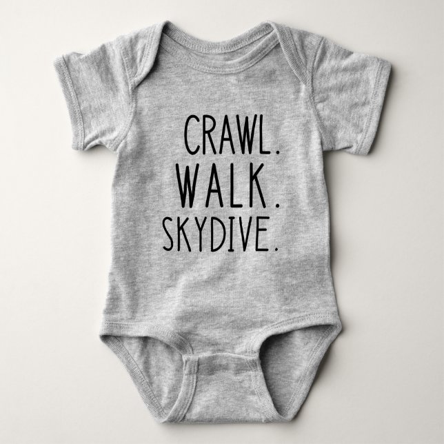 Skydive Baby, Crawl Walk Skydive T Shirt (Framsida)