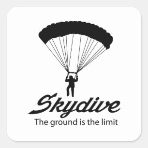 Skydive det slipat är begränsa fyrkantigt klistermärke