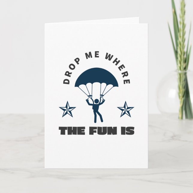 Skydive Fallskärm Jump Parachutist Kort (Framsida)