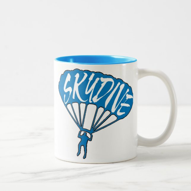 Skydive fanatiskt blåtemafé mugg (Höger)