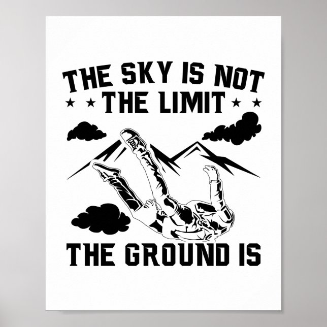Skydive Hobby | Skydiving Fallskärm Gift Idea Poster (Framsidan)