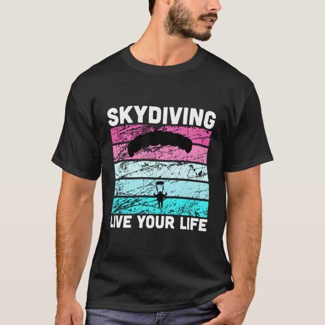 Skydive i Färg för Skydiving Instructor T Shirt (Framsida)