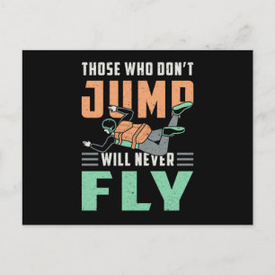 Skydive Skydive Skydiver Jump Retro Funny Gift Vykort