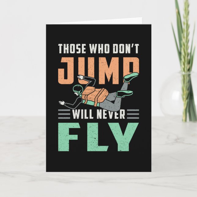 Skydive Skydiver Jump Retro Funny Gift Kort (Framsida)