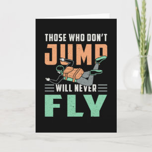 Skydive Skydiver Jump Retro Funny Gift Kort