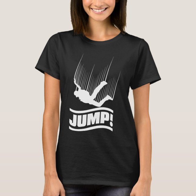 Skydive Skydiving Paraglider Freefall-jump T Shirt (Framsida)