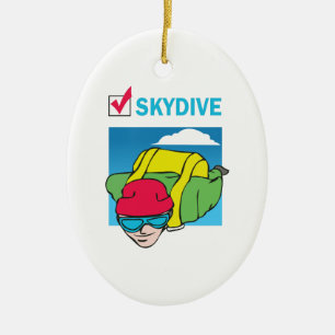 SKYDIVE SOM GÖRAS DET JULGRANSPRYDNAD KERAMIK