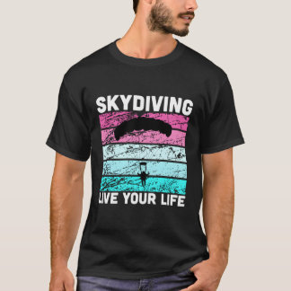 Skydive Tshirt in Retro Färg Tee for Skydiving I